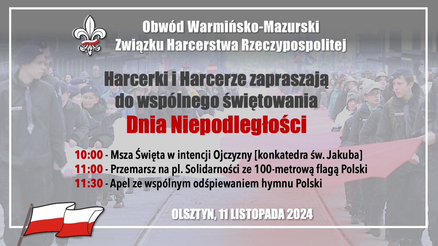 Przemarsz na pl. Solidarności ze 100-metrową flagą Polski