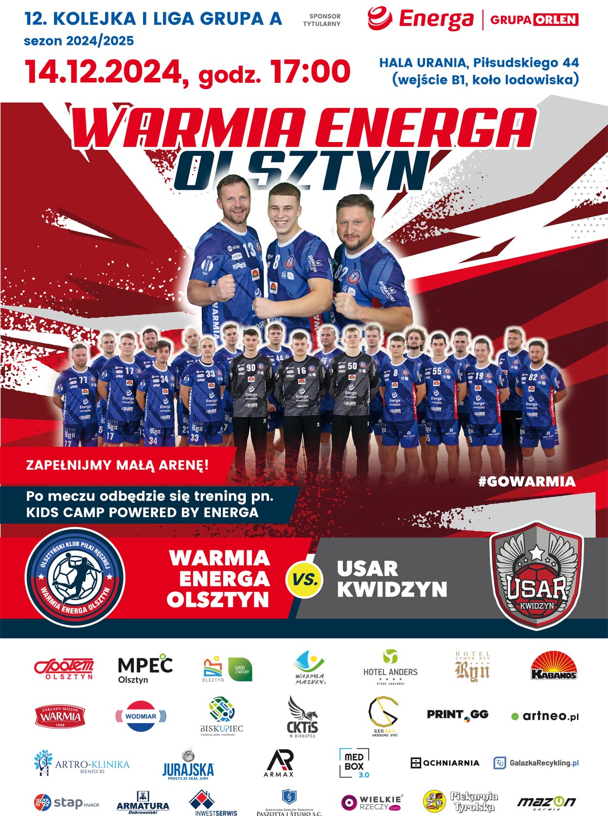 Warmia Energa Olsztyn vs USAR Kwidzyn